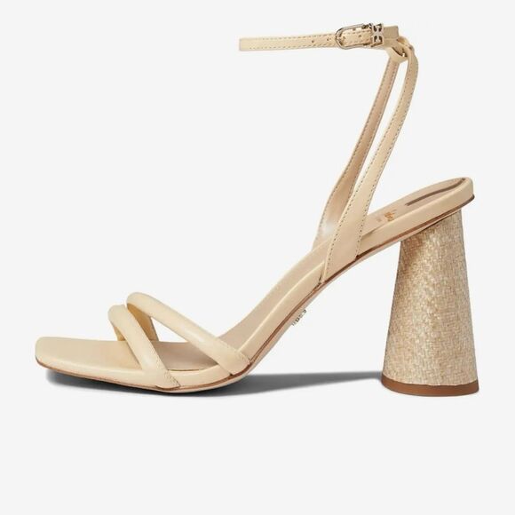 Sam Edelman Kia neutral beige block heel sandals women’s shoe size 10 - Picture 2 of 11